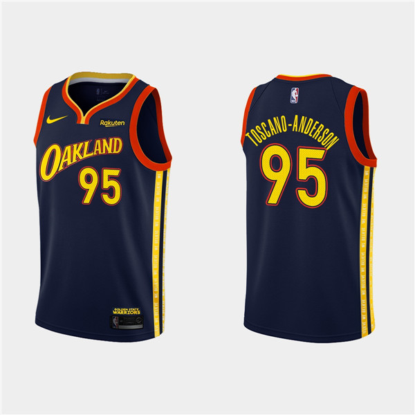 Men's Golden State Warriors #95 Juan Toscano-Anderson Navy NBA 2020-21 City Edition Stitched Jersey
